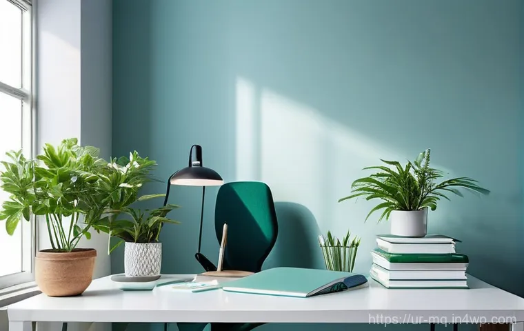 컬러테라피와 자가 치유의 원리 - **Prompt for Workspace Focus and Calm**
"A serene and focused young adult, dressed in smart casu...
