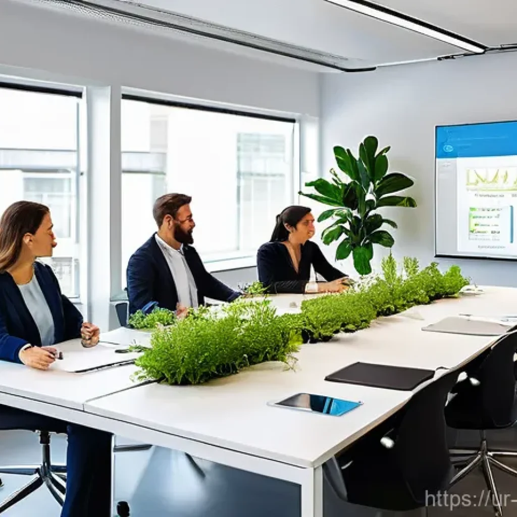컬러테라피 활용한 기업 팀 빌딩 전략 - **Vibrant Team Collaboration in a Modern Office:** A bright, modern open-plan office space bathed in...