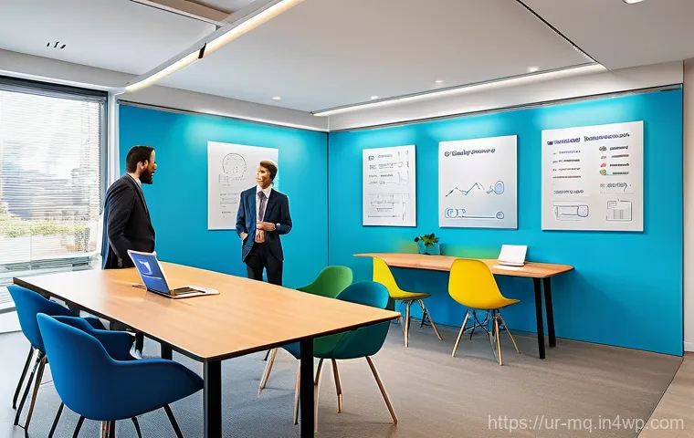 컬러테라피 활용한 기업 팀 빌딩 전략 - **Tranquil Workspace for Focused Productivity:** A calm and harmonious office environment designed f...