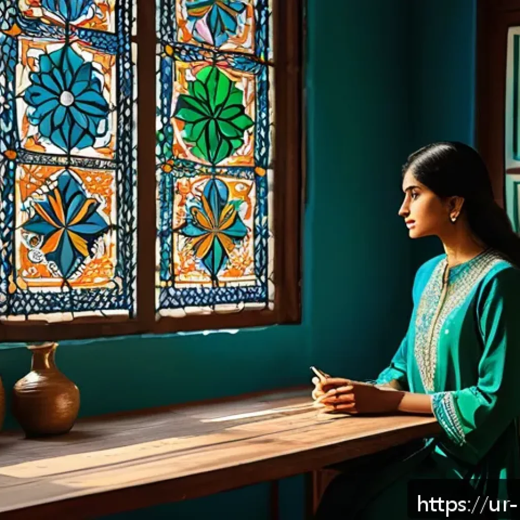 컬러테라피의 예술적 표현 방식 - A serene and calming art studio scene inspired by traditional Pakistani colors, featuring an artist ...